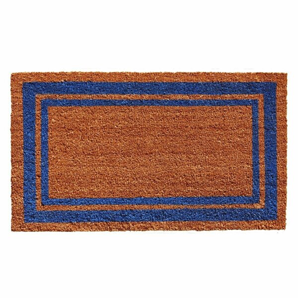 Configuracion 18 x 30 in. Blue Border Rectangular Doormat Natural CO2831580